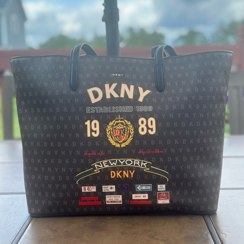 DKNY Monogram Brown Tote Bag Women’s EUC with Dust Bag
